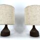 1960s Ceramic Table lamps With Original Fabric Shade From Krösselbach