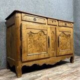 Louis XV period Bressan sideboard in walnut and elm burl, 18th century