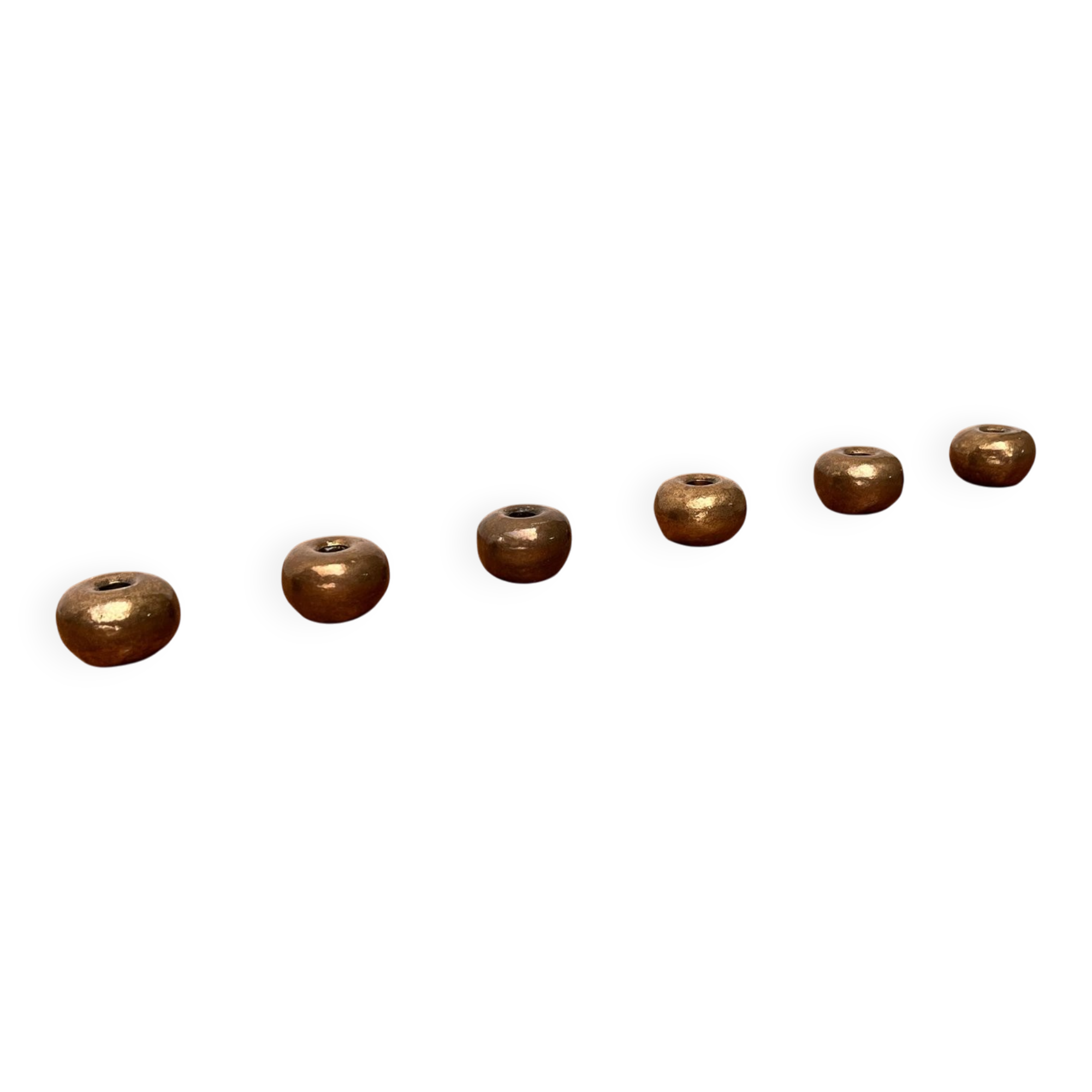 Brutalist Mid-Century Candle Holder in Bronze, 1960s, set of 6