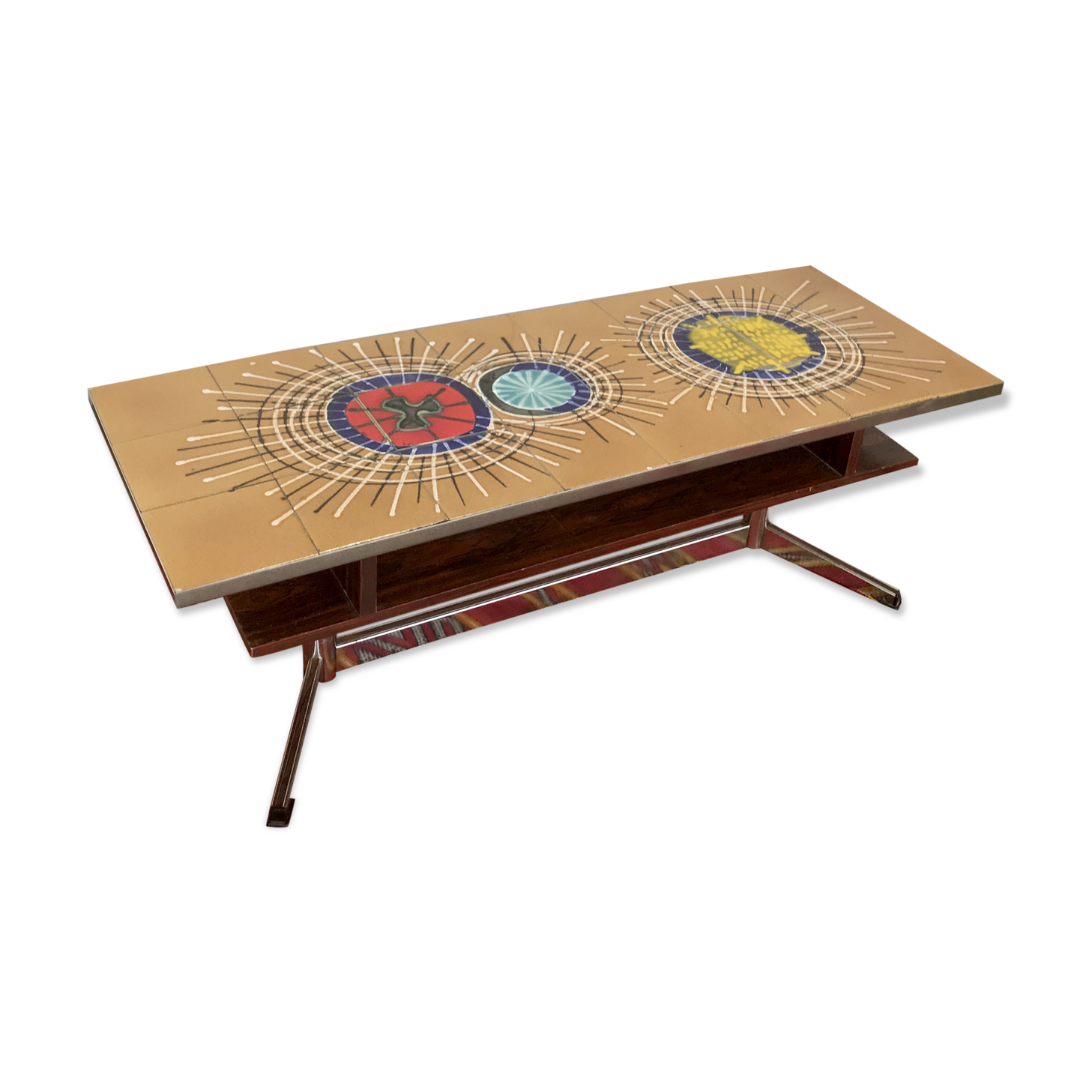 Vintage coffee table - double tray - Adri