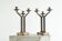 Art Deco pair of candle holders in wrought iron and stone