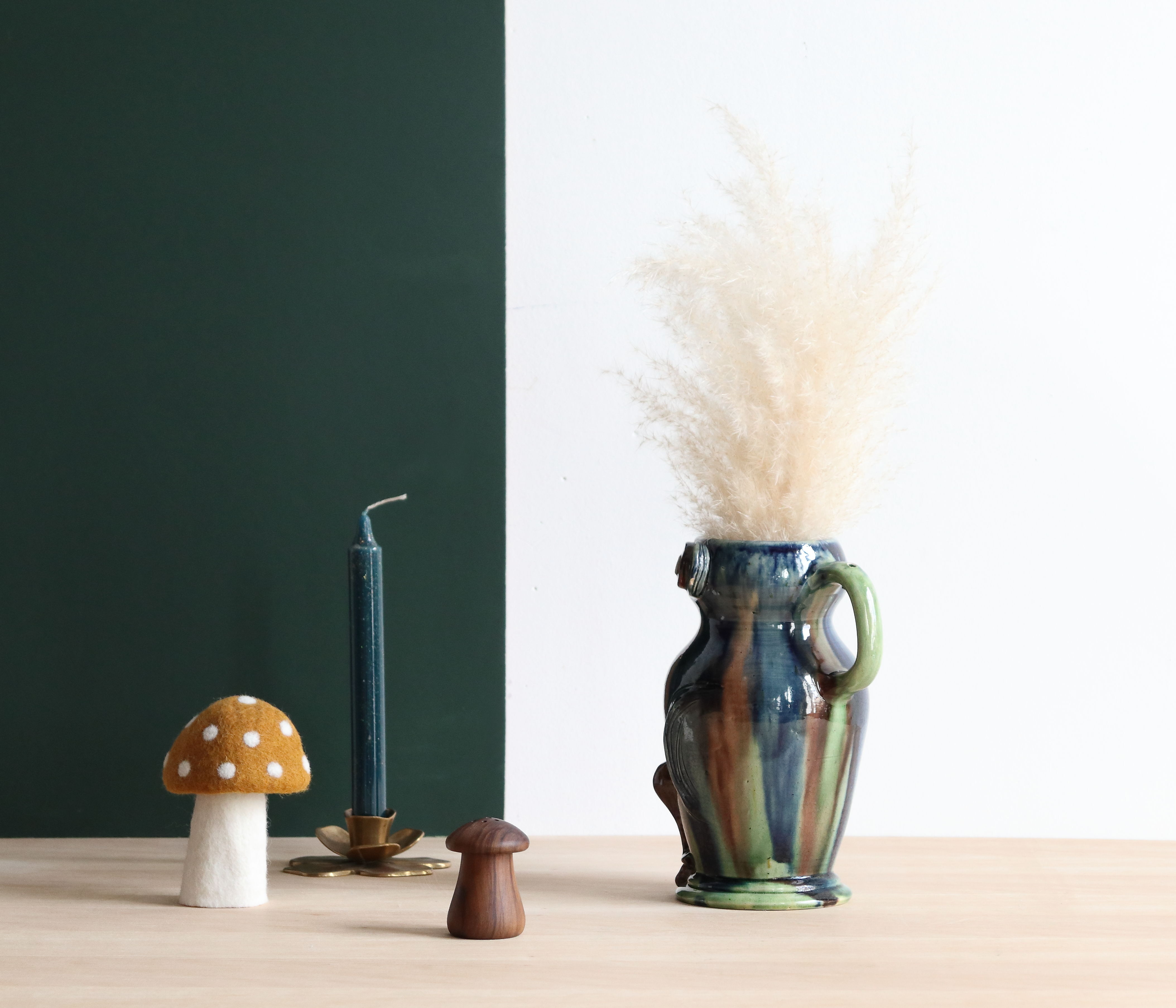 Zoomorphic ceramic owl vase in Flanders earth, Torhout Belgium, Art Nouveau period