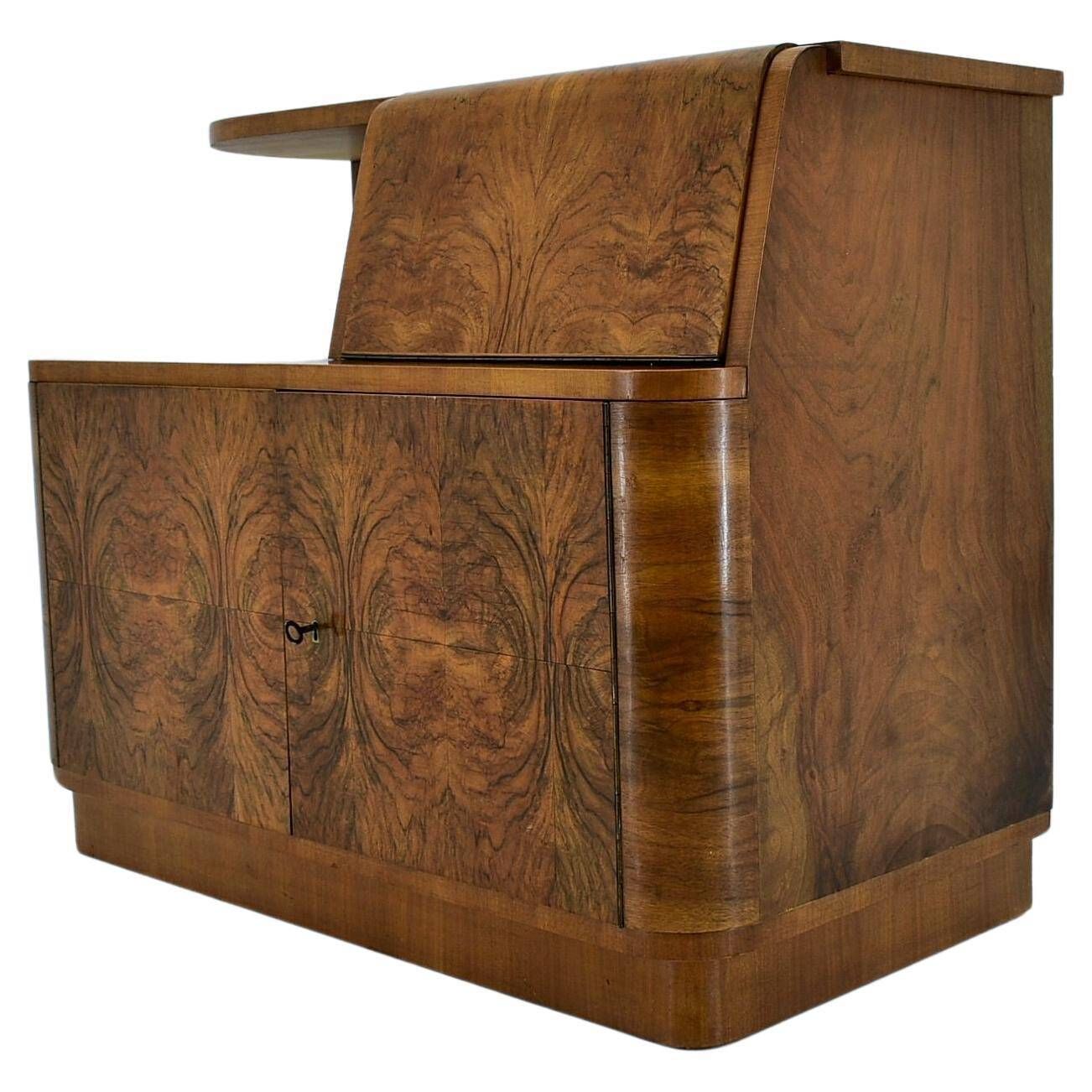 Art Deco cabinet from 1940 made of walnut for UP Závody, Czechoslovakia.