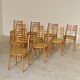 Lot de 10 chaises ton bystrice bois et cannage 1960