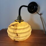 Pair of marbled opaline wall lights