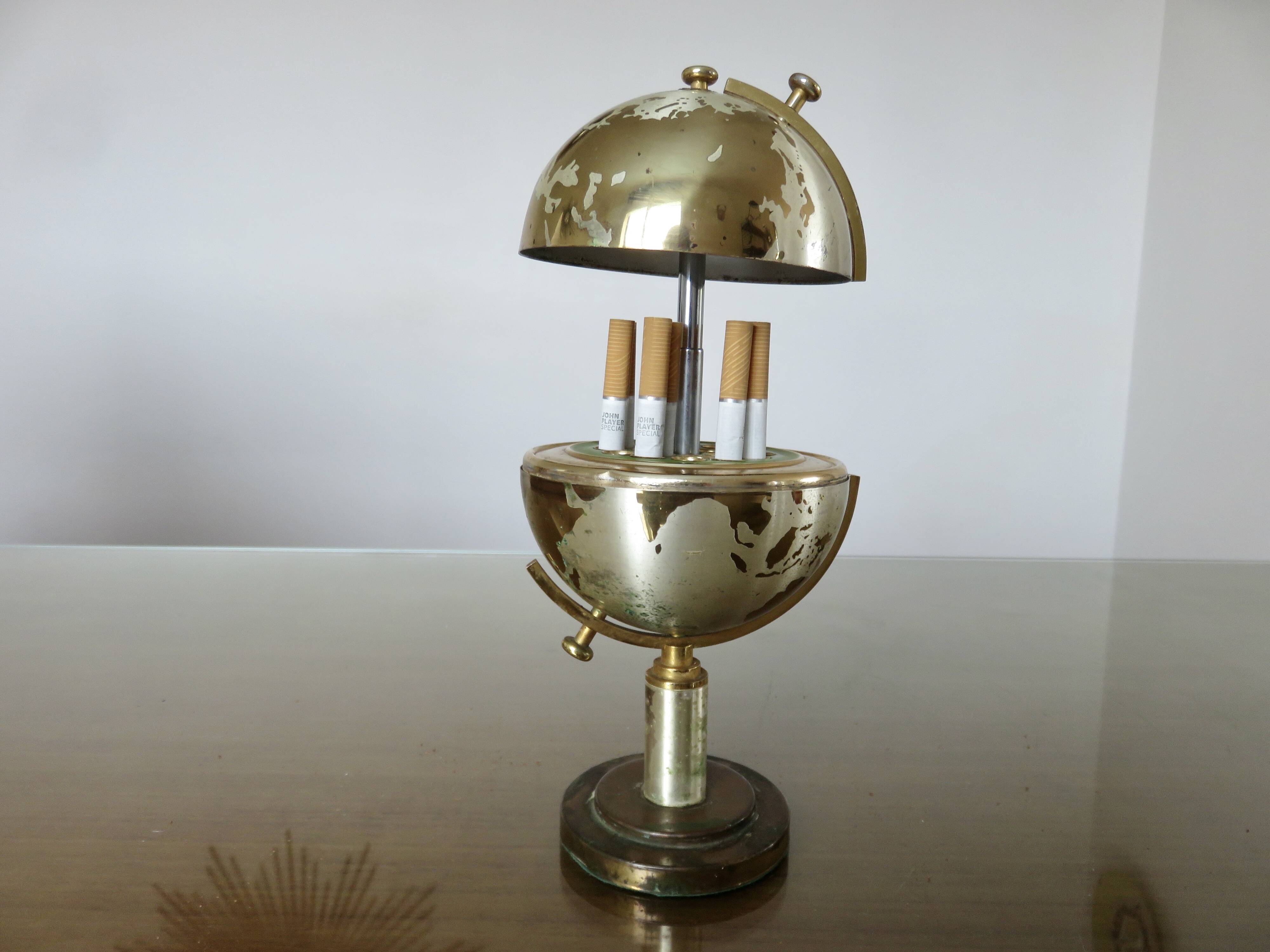 Brass cigarette dispenser, 1960s 70s