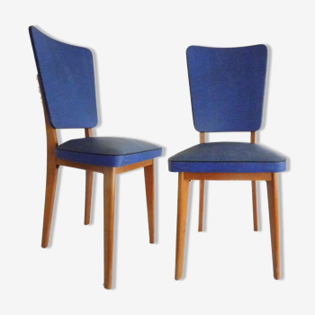 Vintage blue indigo chair 50/60