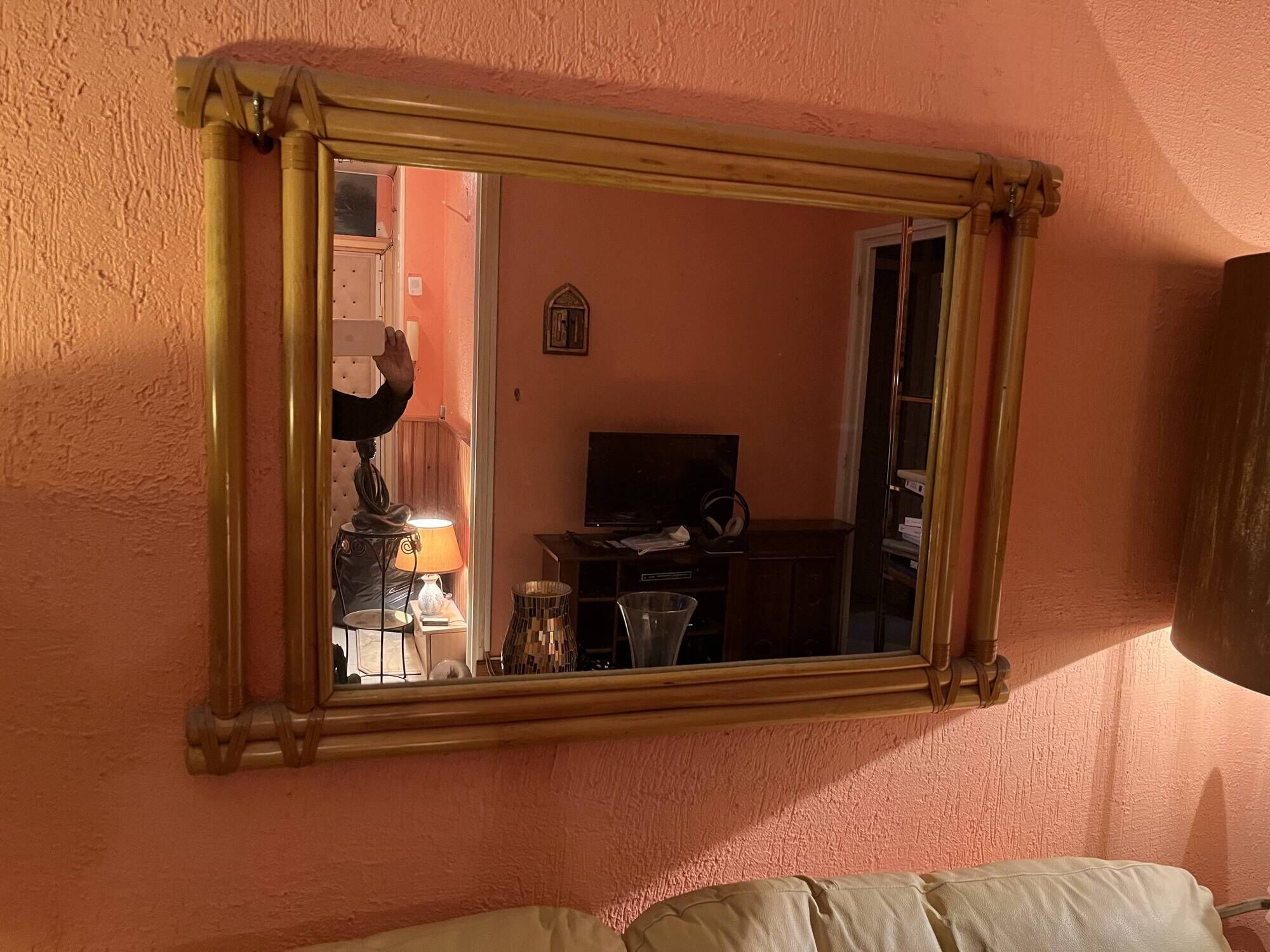 Rattan mirror
