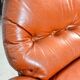 Brutalist Sculptured Brazilian Style Cognac Leather Lounge Chair, 1970s