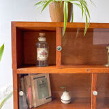 Vintage oak wall display case