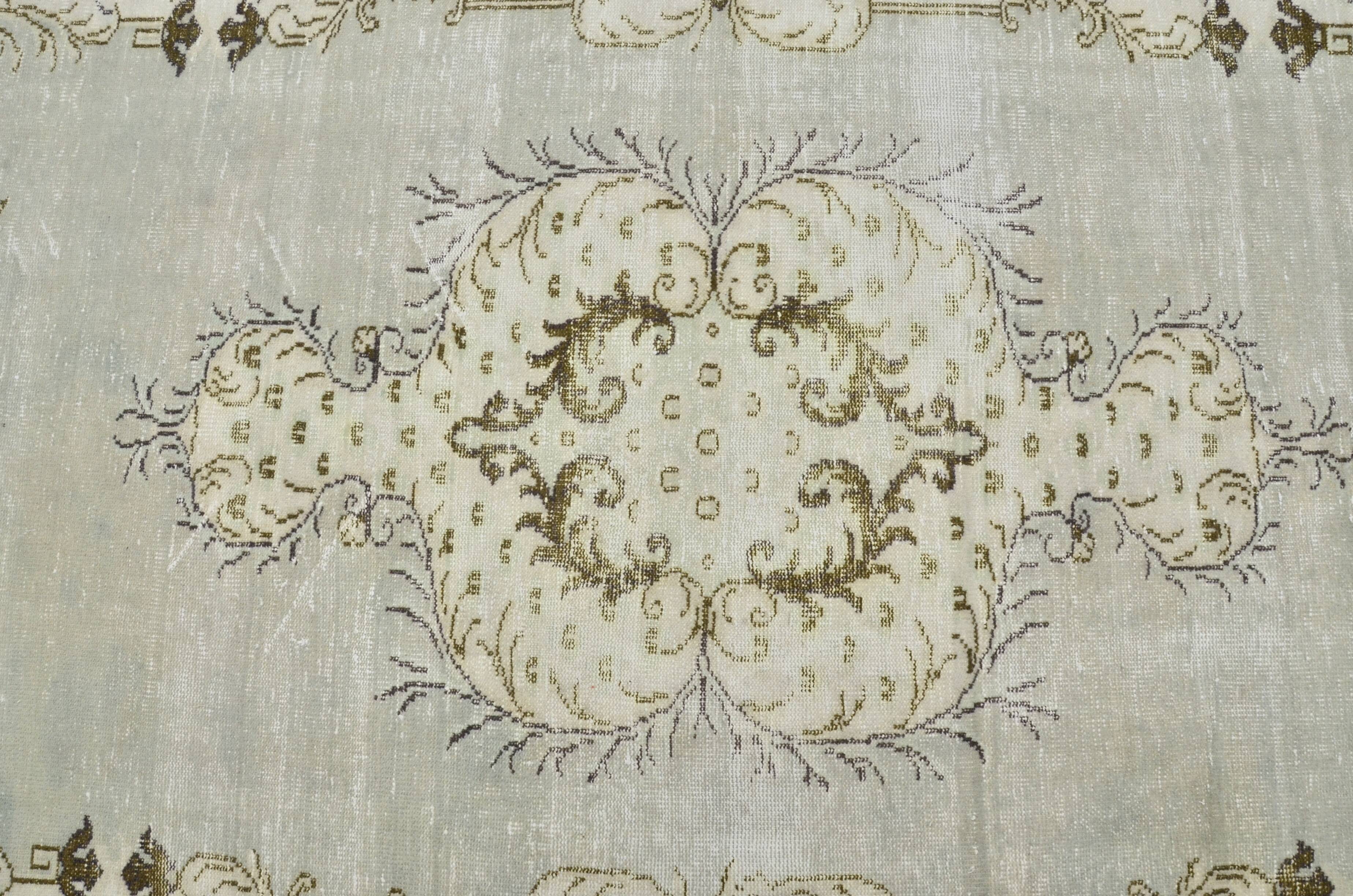 Green Vintage Turkish Floral Rug sku 3205
