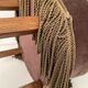Pouf velours vintage avec frange