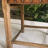 Unique Hungarian Artisanal Oak and Leather Chair