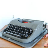 Japy grey-green typewriter with crate