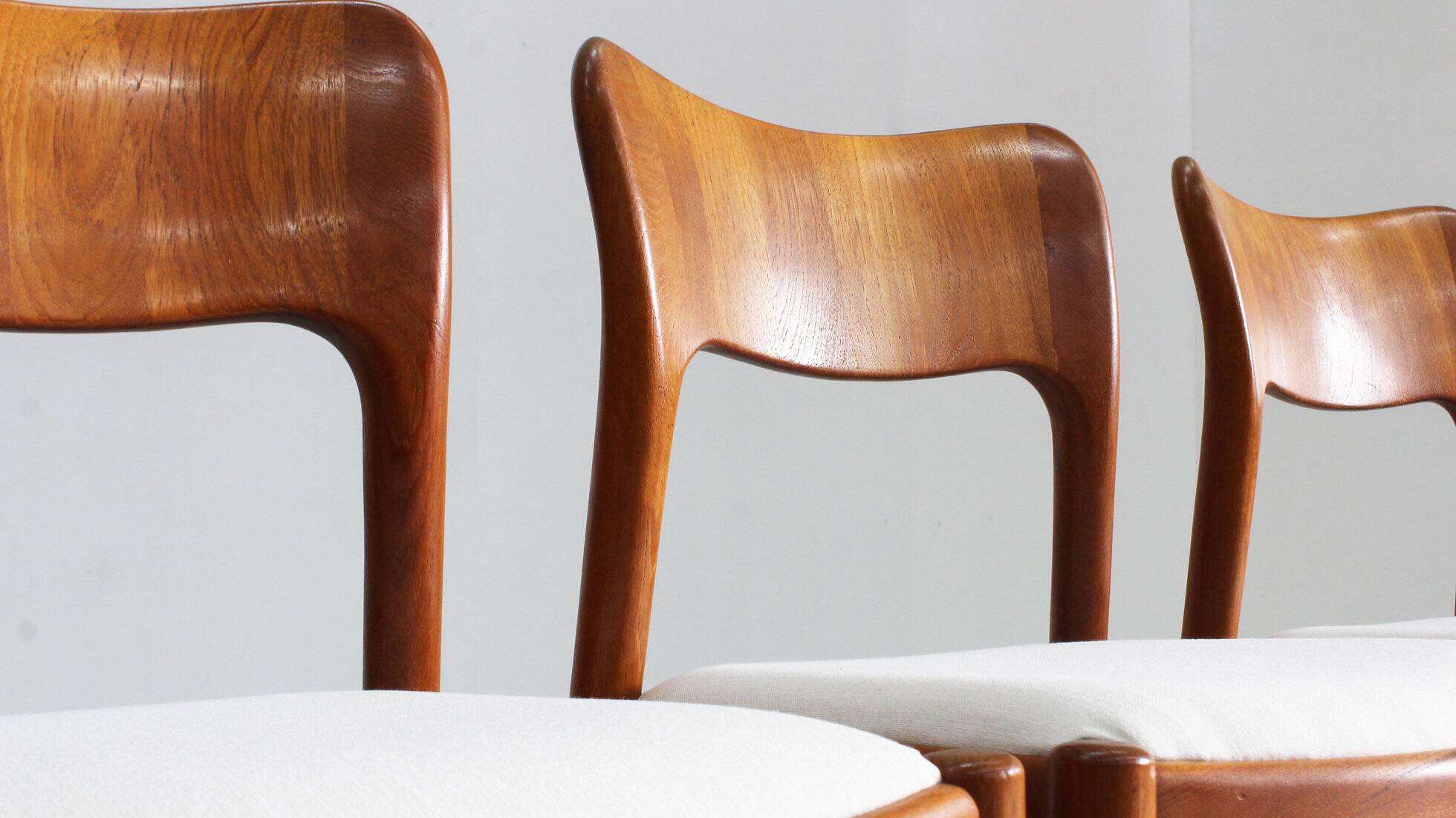 Set of 8 vintage Danish dining chairs by Niels Koefoed 1960s teak
