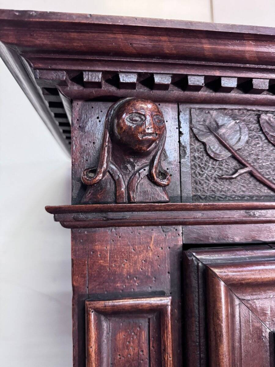 Four-panel buffet from the Louis XIII period in solid walnut.