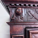 Four-panel buffet from the Louis XIII period in solid walnut.