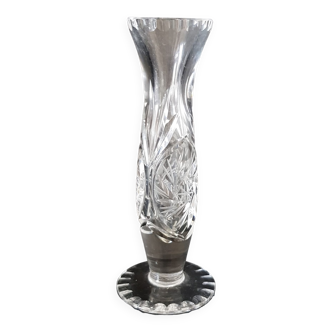 1 carved crystal vase from the 80s