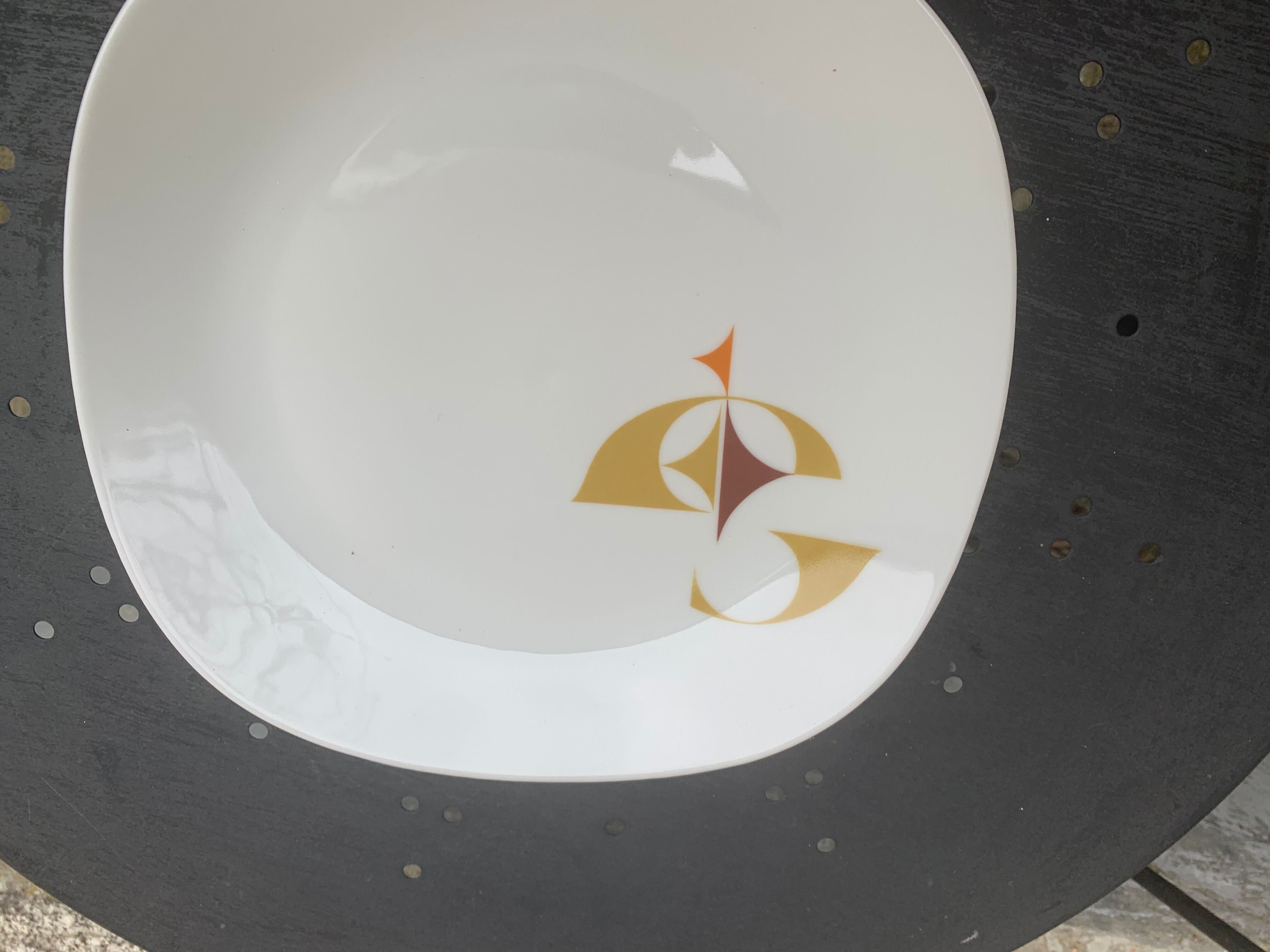 7 flat plates schirnding bavaria in white porcelain design design 1970