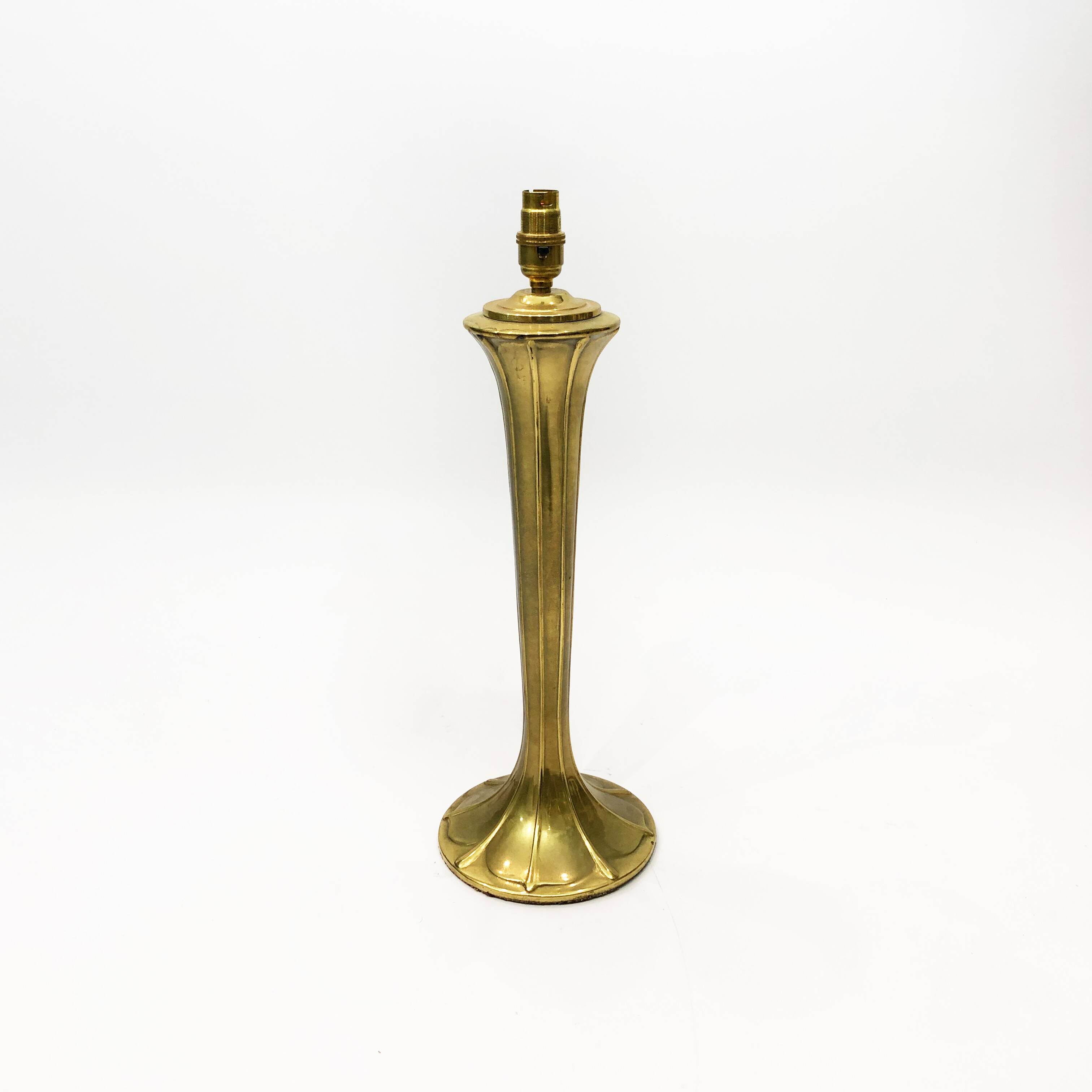 Brass Art Nouveau Style Table Lamp 1970s Glamour Chic Jugendstil Light