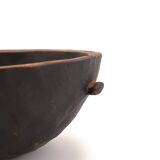 Empty African tumbler pocket dish in blackened wood, 1970s