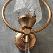 Paire appliques verre et métal doré