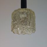 Vintage Mid Century Ice Glass Pendant Light 1970s