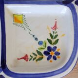 Flat with 4 compartments in earthenware floral decoration