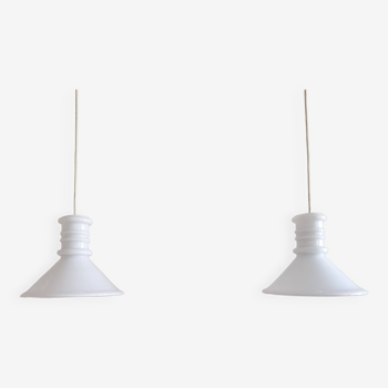 Set of 2 small 'Apoteker' pendant lamps by Sidse Werner for Holmegaard, Denmark 1980's