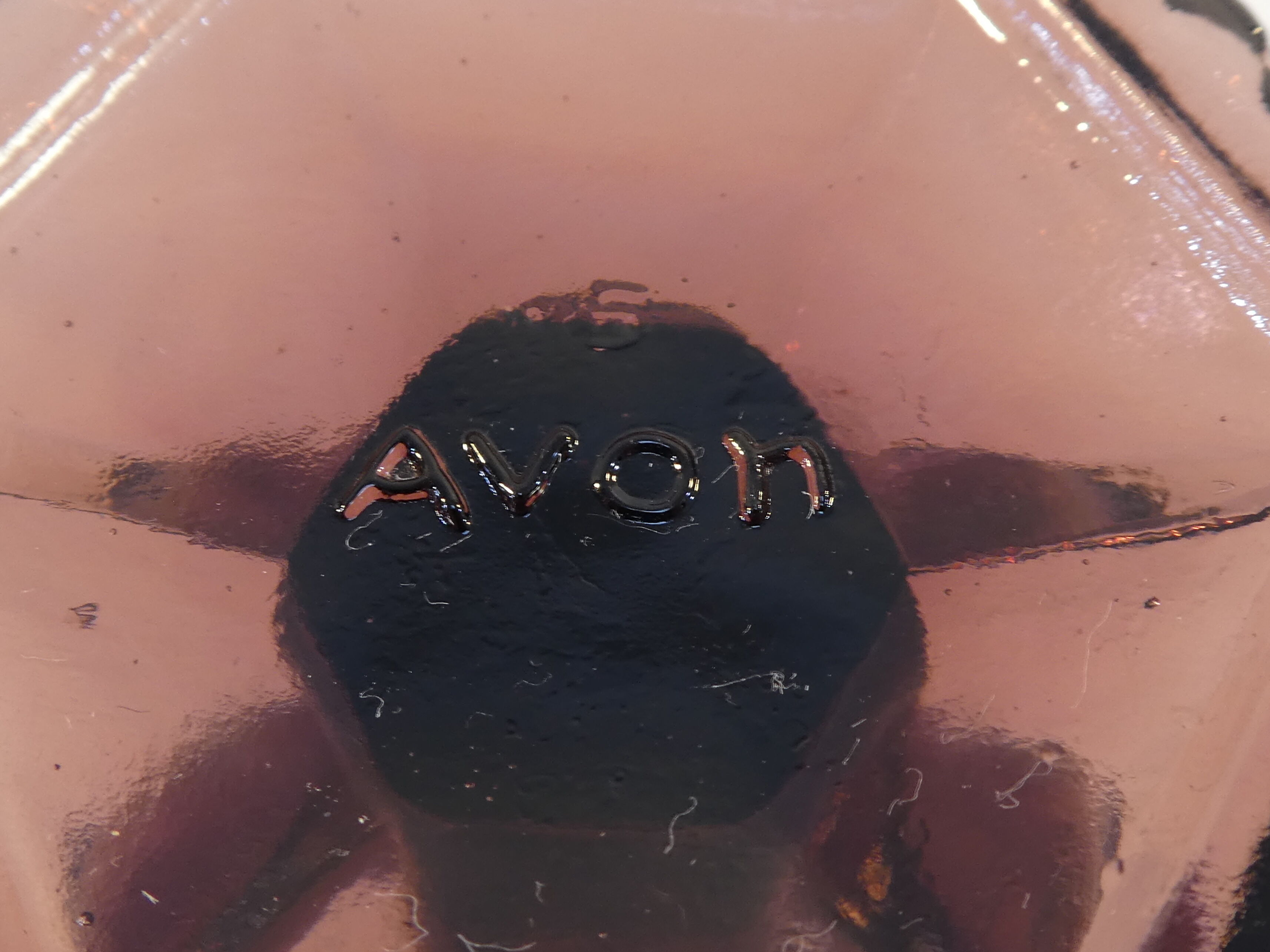 Advertising glass AVON purple decor in vintage relief