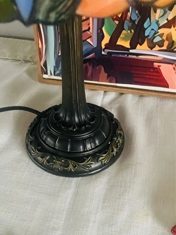 Tiffany style lamp vintage colourful flowers
