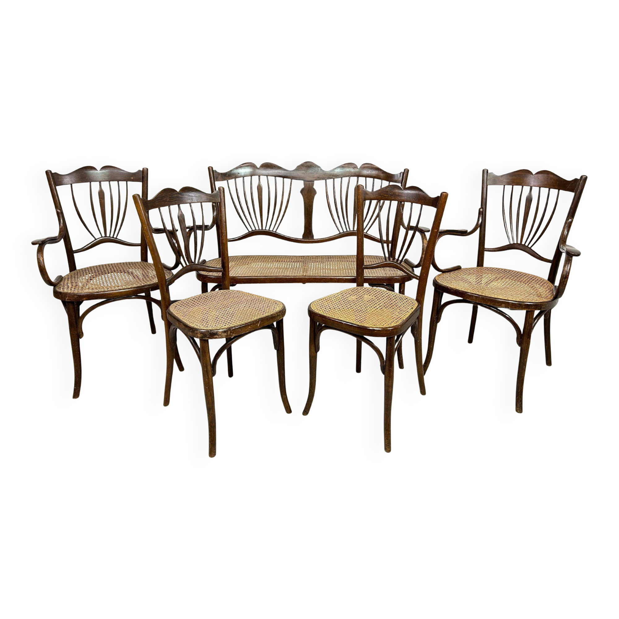 Art Nouveau seating group by Fischel Austria