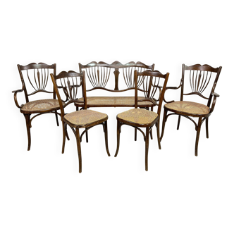 Art Nouveau seating group by Fischel Austria