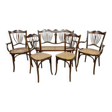 Art Nouveau seating group by Fischel Austria