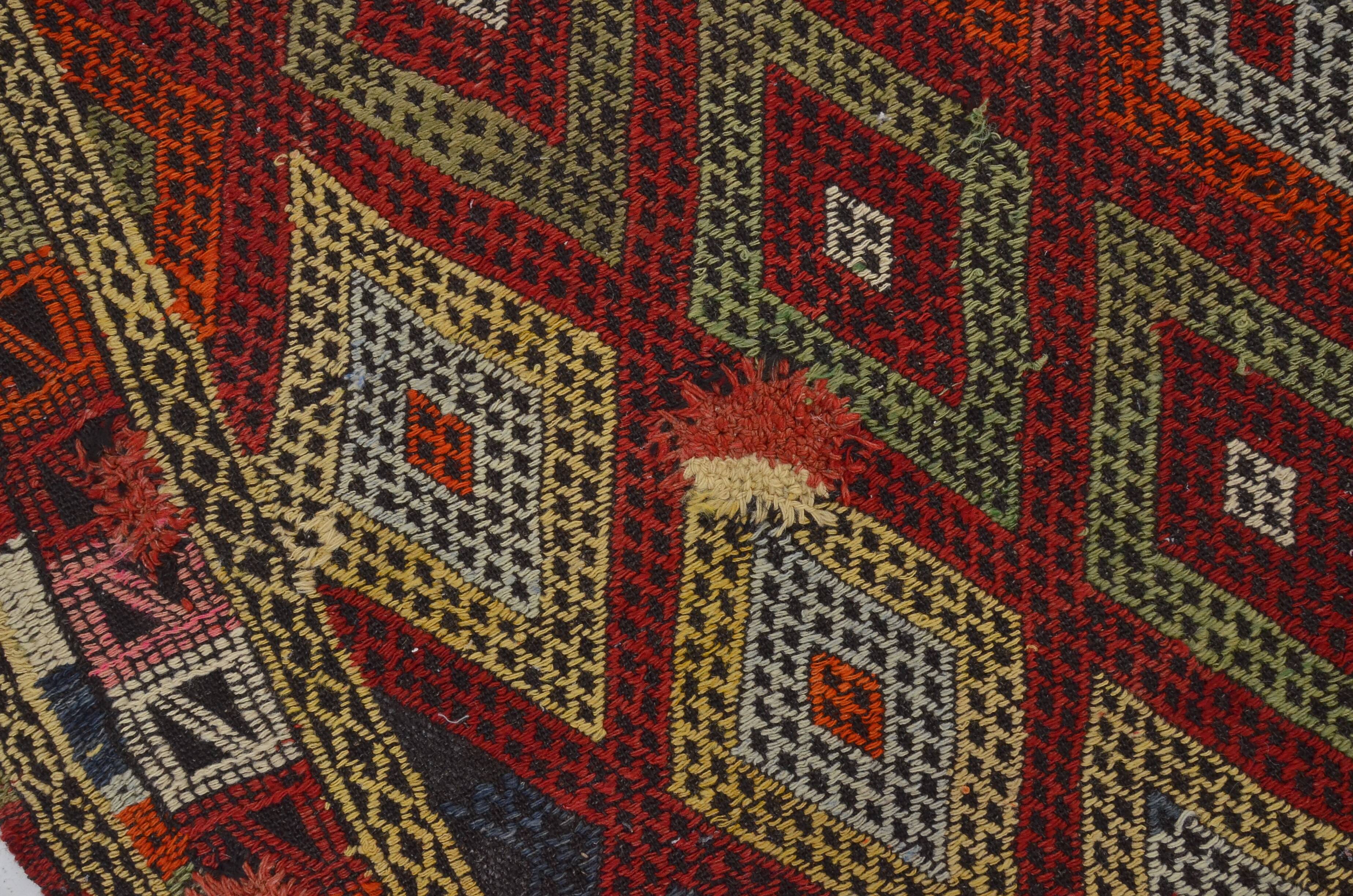 Tapis Kilim anatolien à motifs géométriques