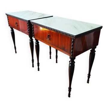 Pair of bedside tables, Italy 1950-60