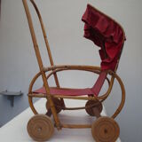 Old rattan doll stroller