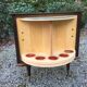 Vintage bar with swivel door in varnished mahogany