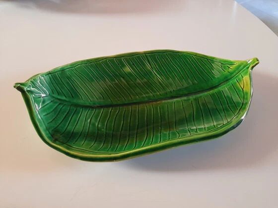 vide poche feuille en céramique