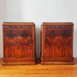 Pair of Art Deco bedside tables in solid blonde walnut – France 1930