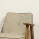 Vintage armchair in natural rustic oak wood herringbone fabric modern design by Chierovsky