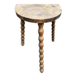 Tripod stool with turned solid wood legs