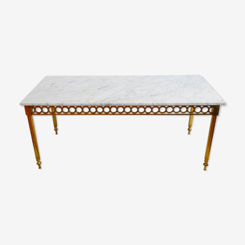 1960s white marble coffee table