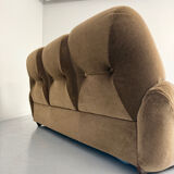 Cosy 3-seater sofa, convertible, French design from the 70s, vintage.