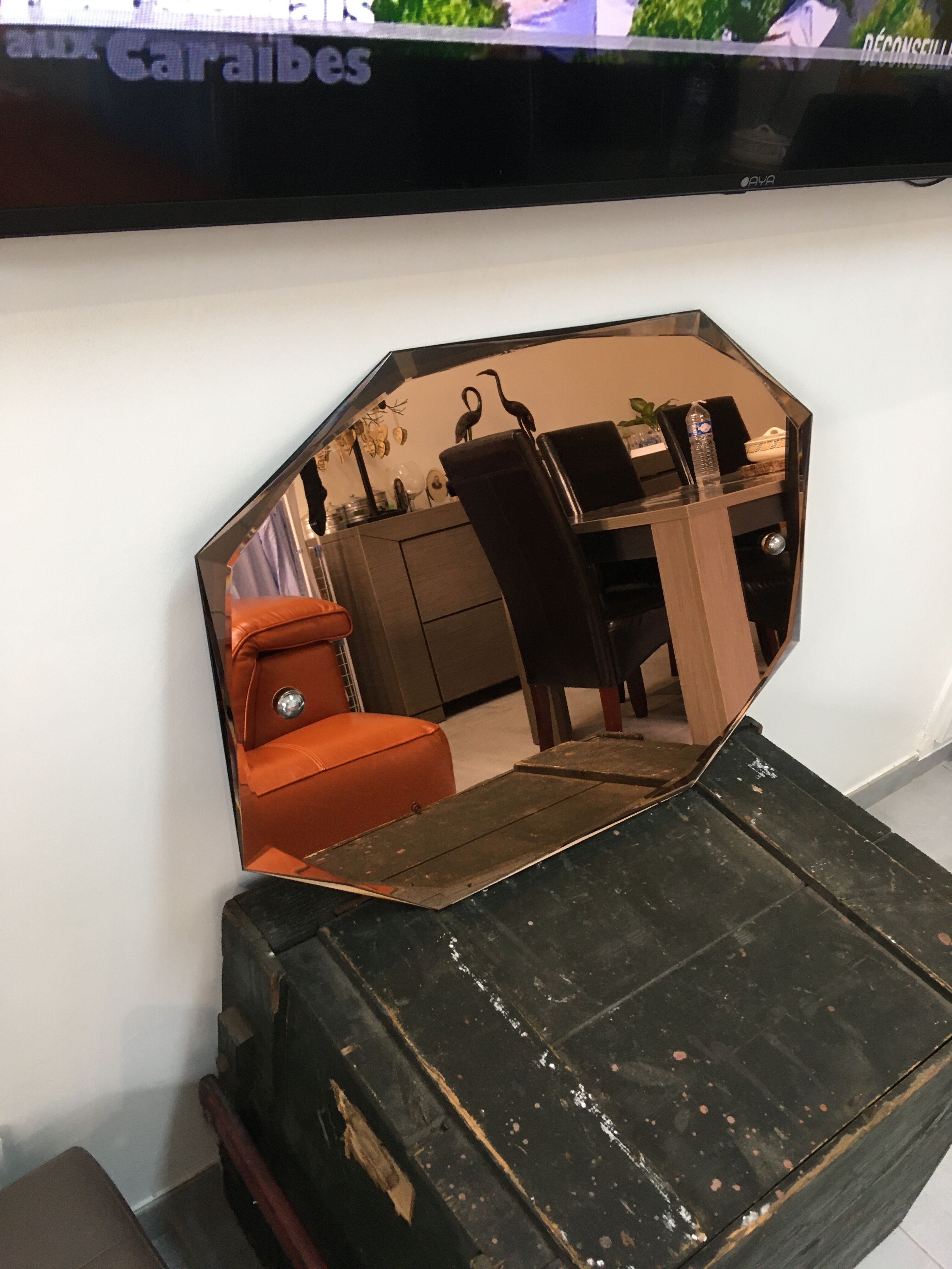 Art deco bevelled mirror  75x54cm