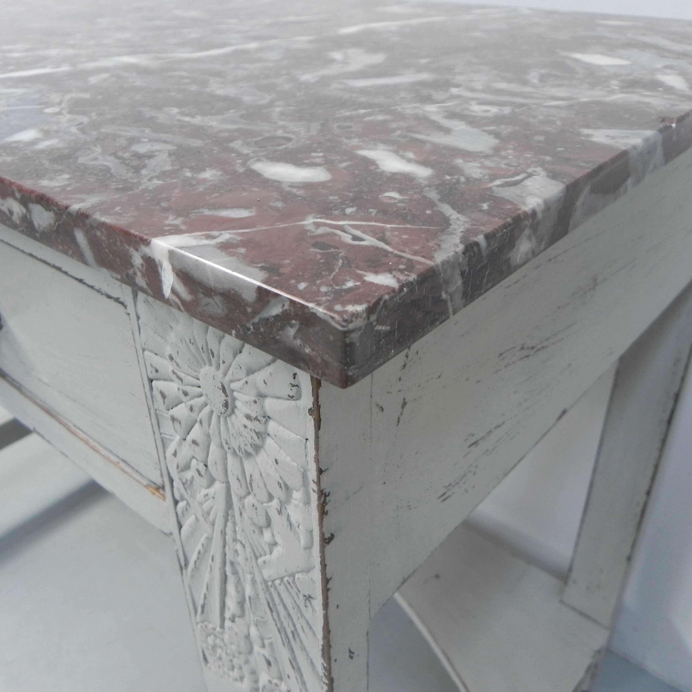 Art Deco table with 2 drawers and mirror, side table