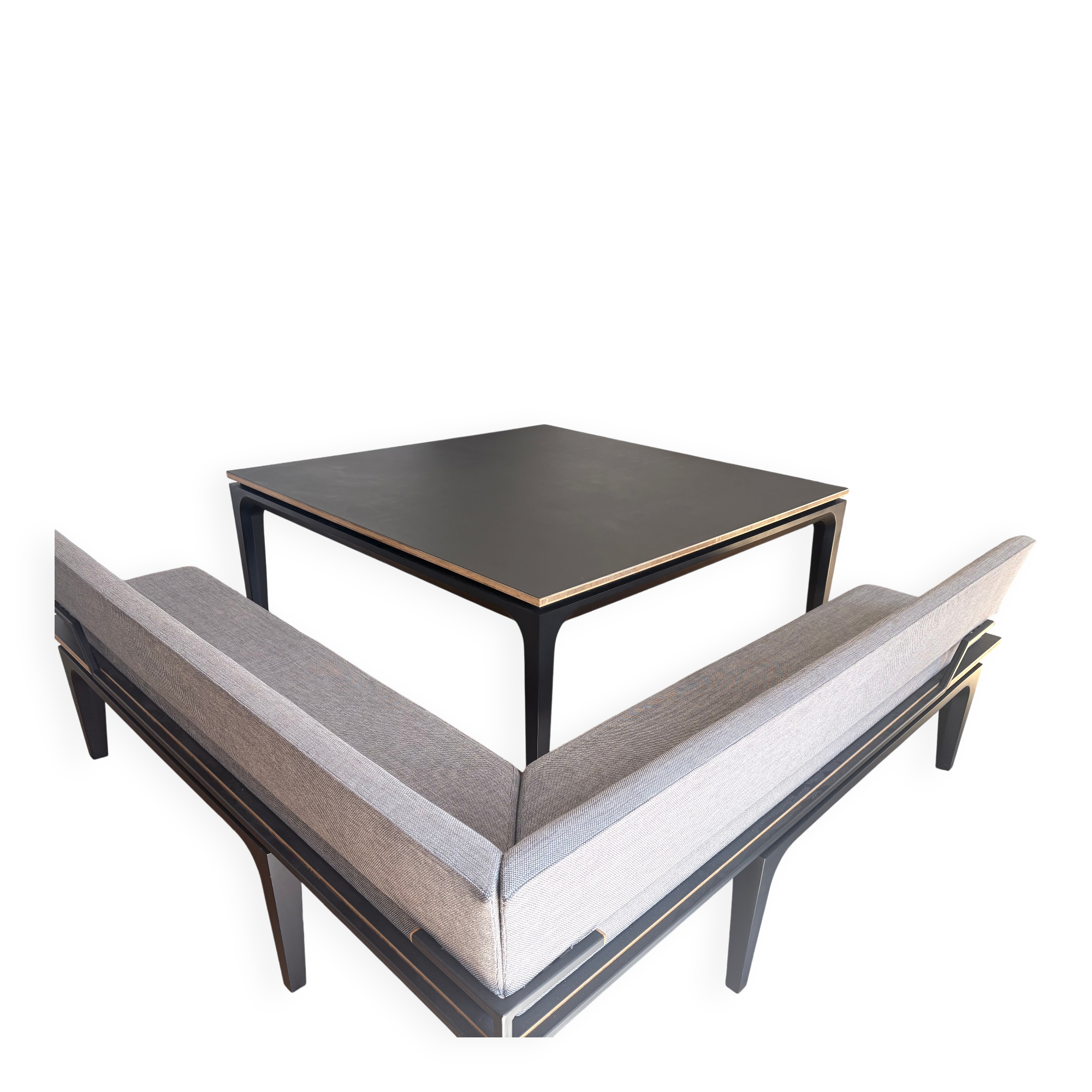 Vente : Table de salle à manger carrée sur mesure + banquette d'angle — lot