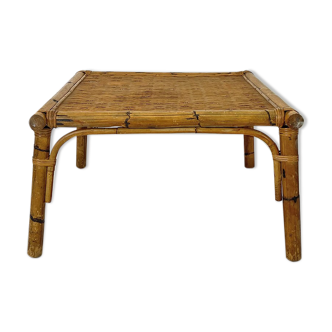 Table basse en rotin 1970