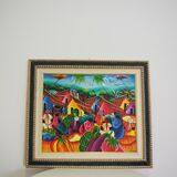 Framed painting of the Caribbean, early twenty-first century