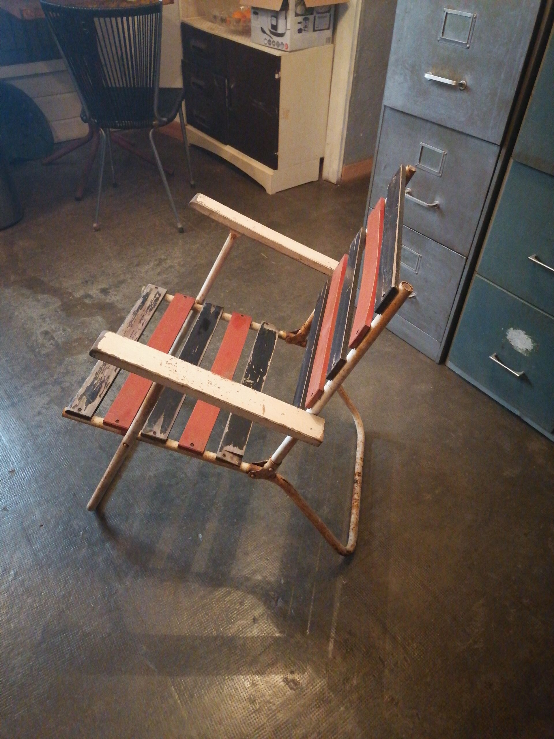 Garden folding armchair 1950 60